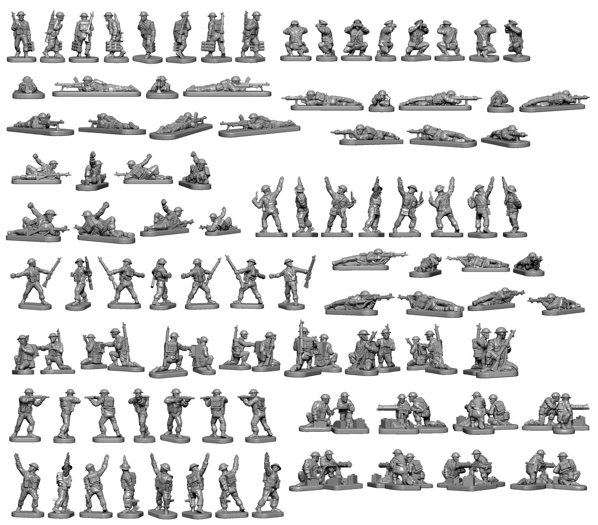 12mm WWII - British Infantry And Heavy Weapons