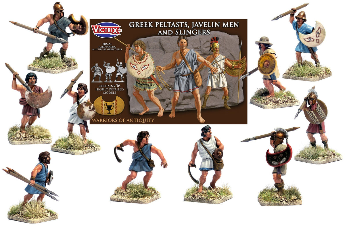 28mm Ancients - Greek Peltasts, Javelin Men And Slingers