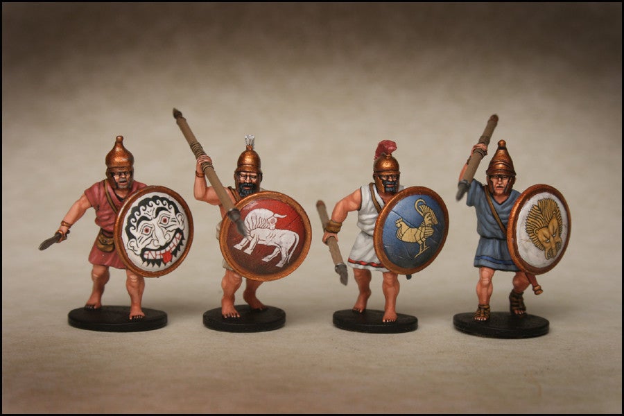 28mm Ancients - Greek Unarmoured Hoplites And Archers