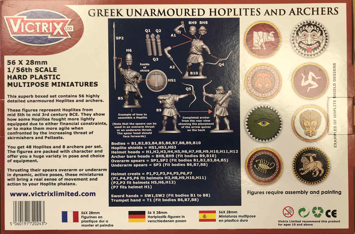 28mm Ancients - Greek Unarmoured Hoplites And Archers
