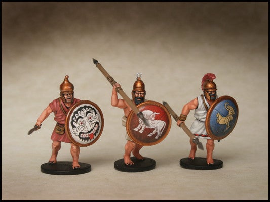 28mm Ancients - Greek Unarmoured Hoplites And Archers