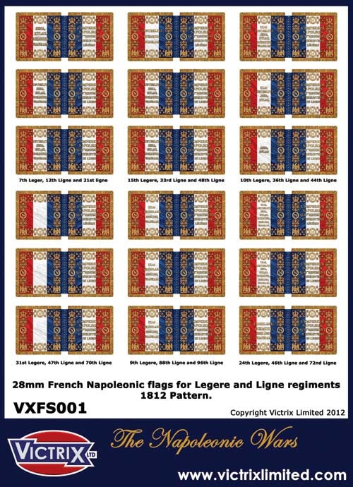 French 1812 issue A4 flag sheet for Line and Legere