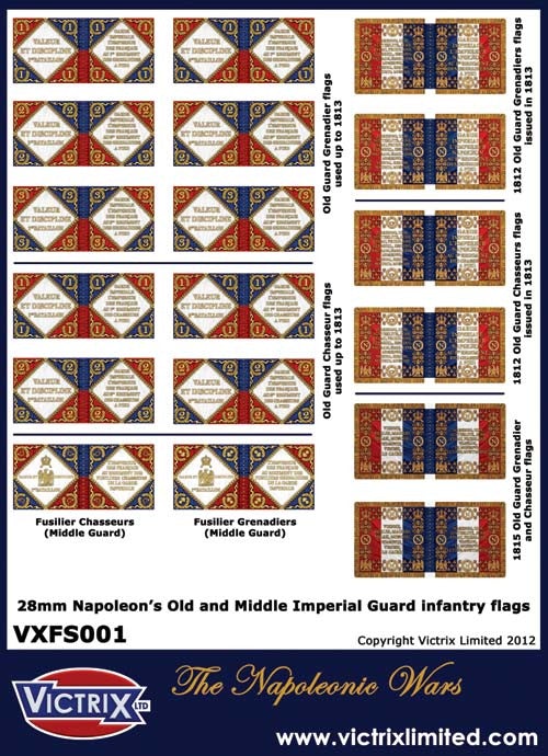 French Imperial Guard A4 flag sheet
