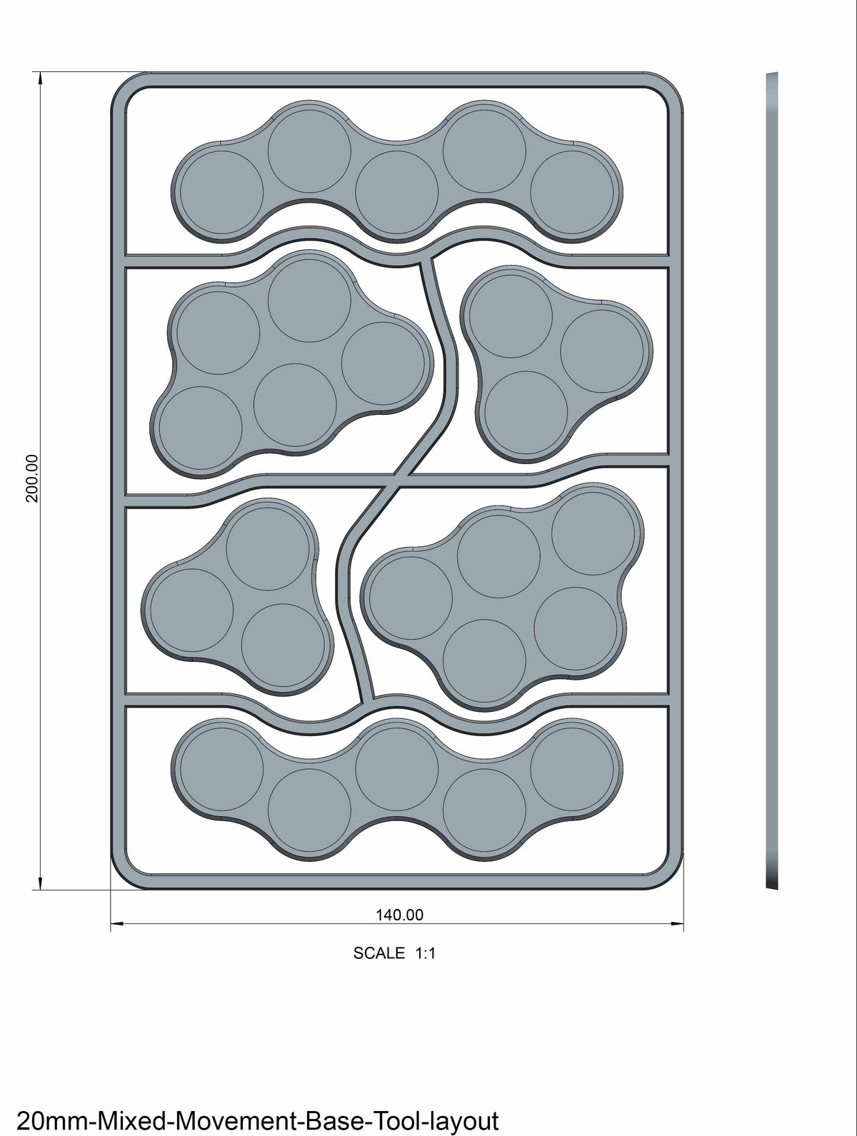 Basing Systems - Plastic Bases Set 10. Skirmish Movement Trays For 20mm Round Bases.