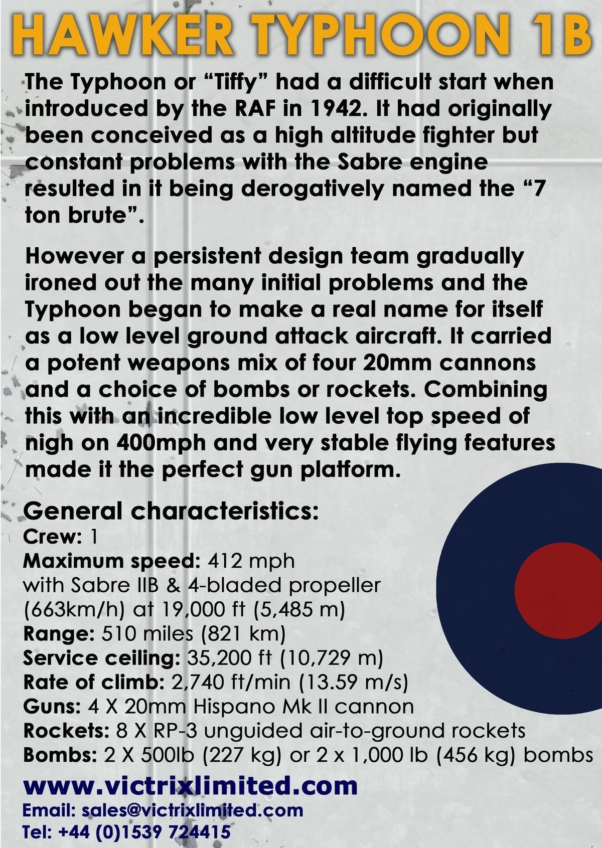WWII - Hawker Typhoon 1b